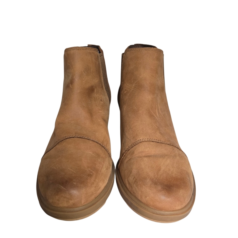 SOREL Evie II Chelsea Wedge Ankle Booties Tan Leather Waterproof‎ - Picture 4 of 16